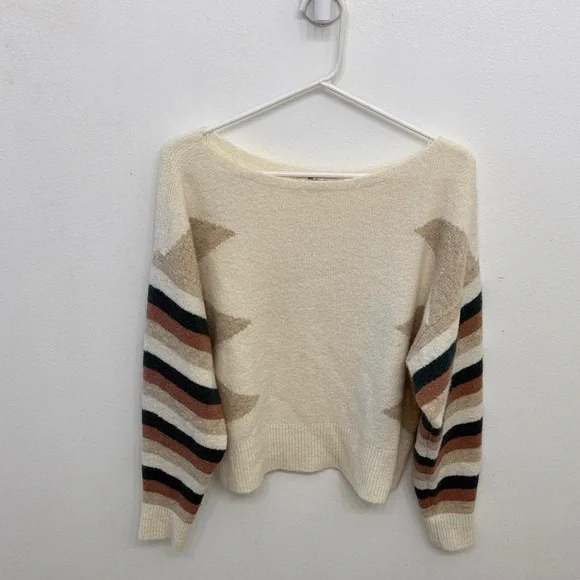 Madewell Cream and Multicolor Striped Sweater - Picture 1 of 5